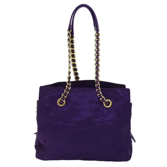 PRADA Chain Shoulder Bag Nylon Purple Auth - Picture 12 of 16